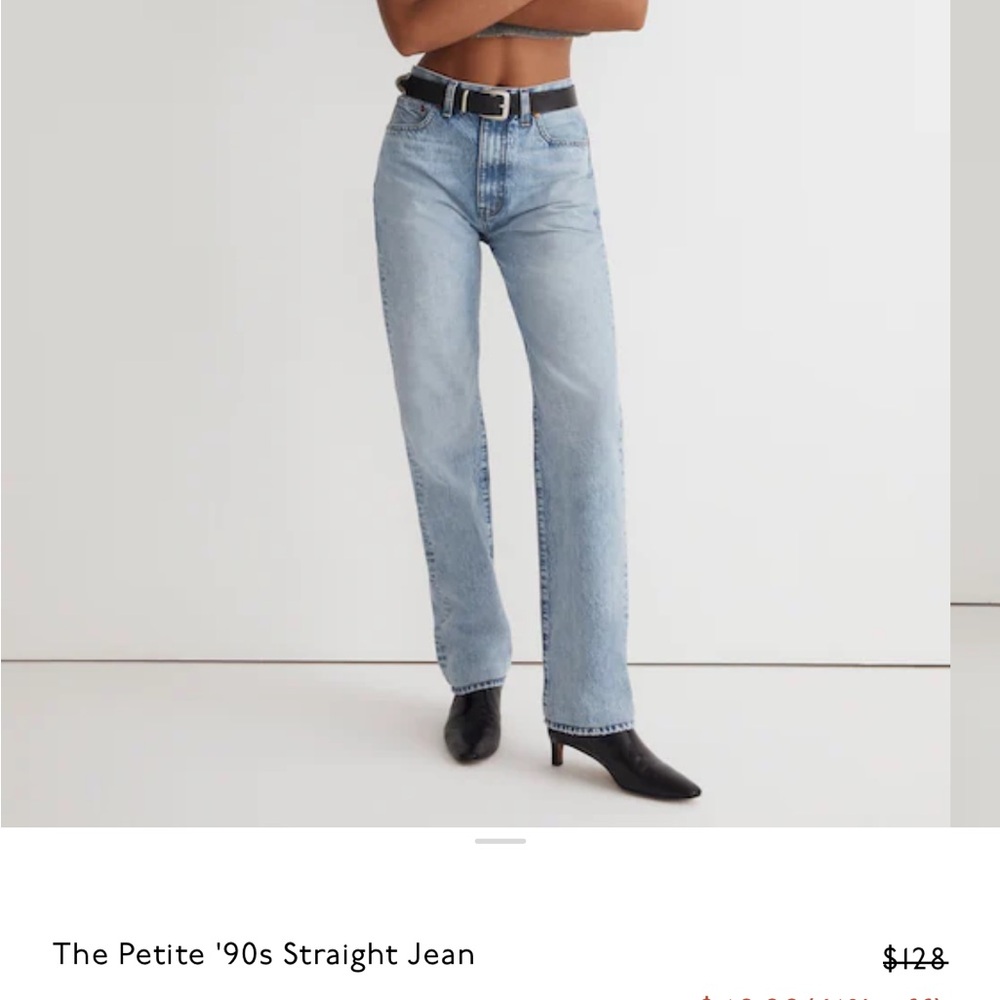 Madewell Petite 90s Straight Jean - Size 29P - Mercer Wash